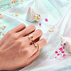 Cheriswelry 4Pcs 4 Style Snake & Smiling Face & Star Brass Cuff Rings for Her RJEW-CW0001-01-5