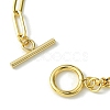 Brass Curb & Paperclip Chain Bracelet with Toggle Clasps BJEW-JB10020-4