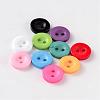 2-Hole Flat Round Resin Sewing Buttons for Costume Design BUTT-E118-03-1