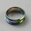 304 Stainless Steel Grooved Finger Ring Settings RJEW-WH0010-08B-MC-2