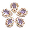 Brass Micro Pave Cubic Zirconia Pendants KK-R111-005-A04-1