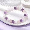 Natural Mixed Gemstone Round Beaded Stretch Bracelets for Women BJEW-JB10086-01-2