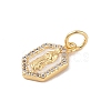 Brass Micro Pave Clear Cubic Zirconia Pendants KK-E111-31H-G-2