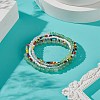 Faceted Glass & Natural Green Aventurine Stretch Beaded Bracelets Sets BJEW-TA00202-02-2