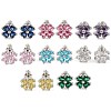 Cubic Zirconia Clover Stud Earrings EJEW-I304-14P-1