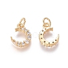 Brass Micro Pave Clear Cubic Zirconia Charms X-ZIRC-I036-02G-1