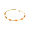 Brass Resin Bamboo Stick Open Cuff Bangles for Women BJEW-S147-02G-2