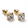 Ring & Daisy & Star & Square Rhinestone Stud Earrings EJEW-D277-07G-2