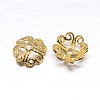 Real 18K Gold Plated 4-Petal 925 Sterling Silver Bead Caps STER-M100-07-2