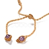 Natural Amethyst Oval Braided Bead Bracelets BJEW-K236-01H-4