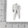 Brass Micro Pave Clear Cubic Zirconia Pendants KK-Z078-33P-3