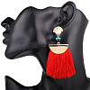 Fashewelry Trendy Women's Sector Tassel Dangle Earrings Sets EJEW-TA0005-01-4