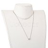 Brass Micro Pave Clear Cubic Zirconia Pendant Necklaces NJEW-JN02997-02-5