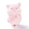 Flocky Resin Miniature Pig Figurines AJEW-Z007-04-1