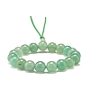 Natural Green Aventurine Round Beads Stretch Bracelet BJEW-JB07235-01-1
