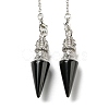 Natural Obsidian Pointed Dowsing Pendulums AJEW-P113-01P-02-1