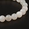 Natural White Moonstone Stretch Bracelets BJEW-JB02663-01-3