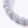 Natural Blue Lace Agate Stretch Bracelets BJEW-G610-01-3