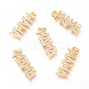 Brass Micro Pave Clear Cubic Zirconia Pendants ZIRC-O036-04G-1