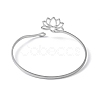 Hollow Out Lotus 304 Stainless Steel Open Cuff Bangles for Women BJEW-G701-01P-3