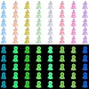 80Pcs 8 Colors Luminous Resin Pendants RESI-SZ0003-48-1