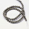 Natural Pyrite Beads Strands G-L031-4mm-03-3