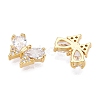 Brass Micro Pave Clear Cubic Zirconia Charms KK-T073-23G-2