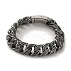 304 Stainless Steel Cuban Link Chain Bracelets for Women Men BJEW-Q341-06B-AS-1