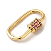 Brass Micro Pave CLear Cubic Zirconia Keychain Clasps KK-R162-028A-G-2