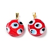 Handmade Evil Eye Lampwork Pendants LAMP-F030-01G-06-2