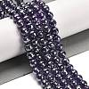 Electroplated Natural Amethyst Round Beads Strands G-L598-A05-02-2