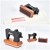 Vintage Sewing Machine Design Wooden Rubber Stamps AJEW-WH0152-14-4