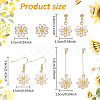 ANATTASOUL 4 Pairs 4 Styles Flower Alloy Enamel Dangle Earrings for Women EJEW-AN0004-52-2