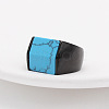 Rectangle Synthetic Turquoise Finger Ring FIND-PW0021-08C-EB-1