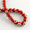 Round Handmade Evil Eye Lampwork Beads Strands LAMP-R114-8mm-05-2