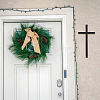 Rubber Wood Cross Wall Decoration AJEW-WH0083-31-5