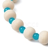 3 Pcs Synthetic Turquoise & Wood & Glass Beaded Stretch Bracelets for Boys Girls BJEW-JB11125-6