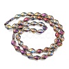 Electroplate Transparent Glass Beads Strands EGLA-G037-12A-HP01-2
