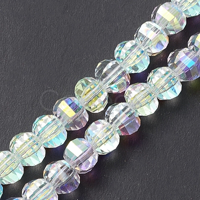 Electroplate Transparent Glass Beads Strands EGLA-K015-13G-1