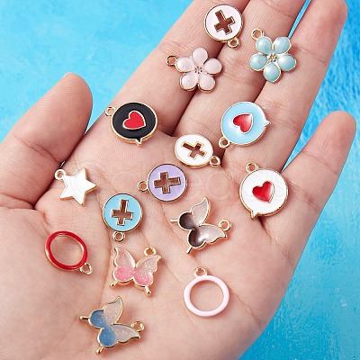 48Pcs 24 Style Alloy Enamel Pendants ENAM-SZ0001-96-1