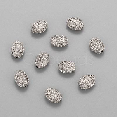 Brass Micro Pave Cubic Zirconia Beads ZIRC-F001-54P-1