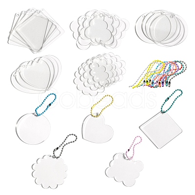 40Pcs 5 Style Acrylic Transparent Blank Pendants DIY-CJC0002-011-1