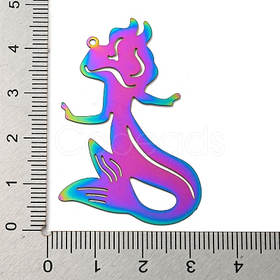 Ion Plating(IP) 201 Stainless Steel Etched Metal Embellishments Pendants STAS-G328-02I-RC-1