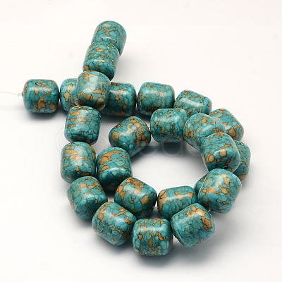 Dyed Synthetic Turquoise Column Bead Strands TURQ-Q100-03E-02-1