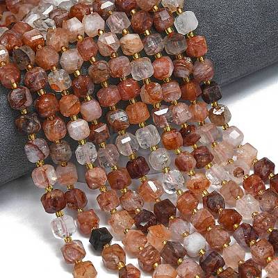 Natural Red Hematoid Quartz/Ferruginous Quartz Beads Strands G-K389-A29-01-1