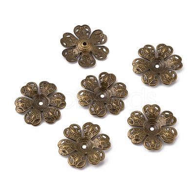 6-Petal Iron Bead Caps IFIN-WH0070-03AB-1