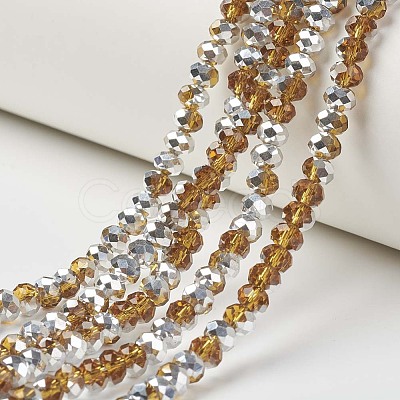 Electroplate Transparent Glass Beads Strands EGLA-A034-T4mm-M07-1