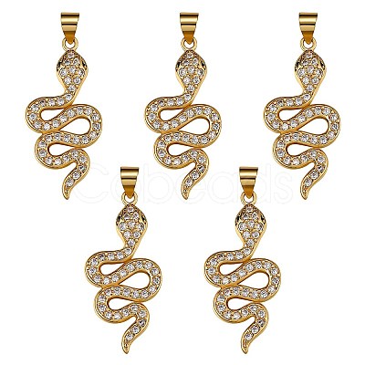 5Pcs Brass Micro Pave Cubic Zirconia Pendants ZIRC-SZ0002-92-1