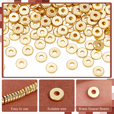 PandaHall Elite 200Pcs Brass Spacer Beads KK-PH0005-76A-1