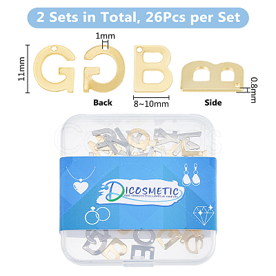 DICOSMETIC 2 Sets 2 Style 304 Stainless Steel Charms STAS-DC0015-86-1